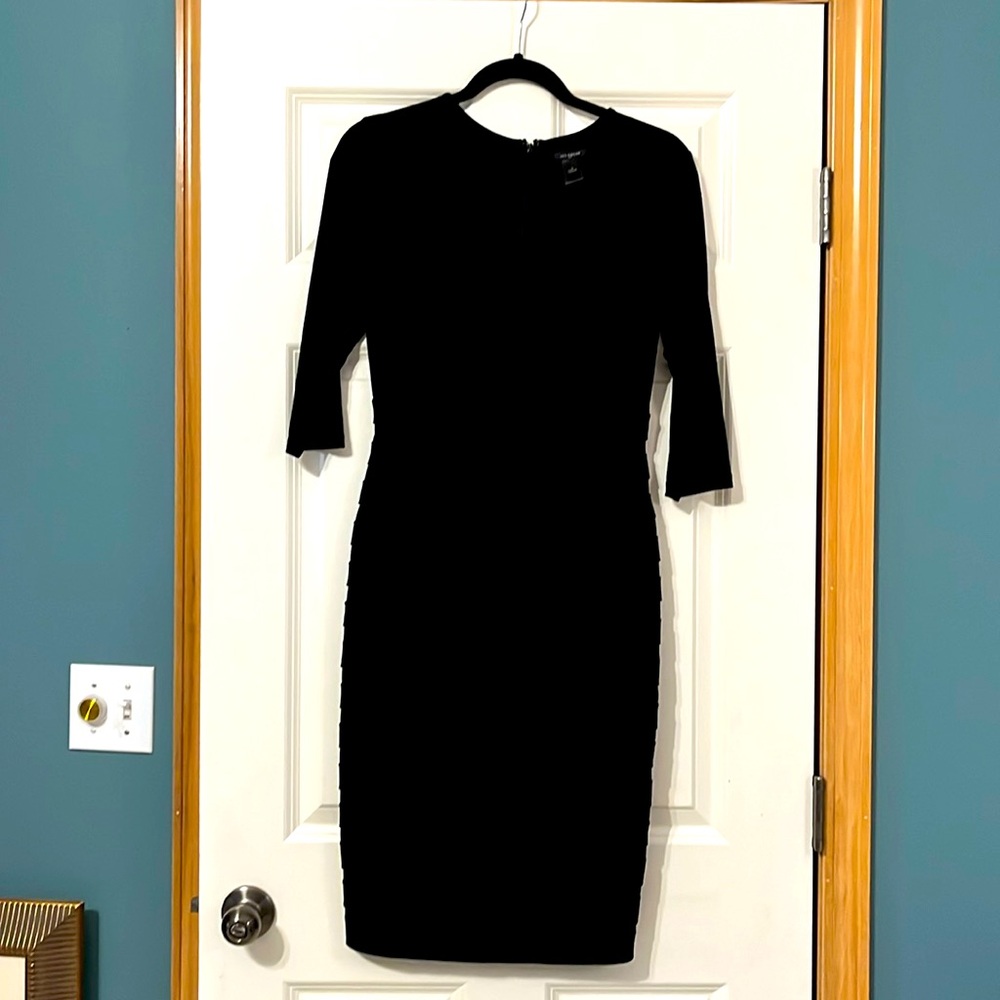 Ann Taylor Black Fitted Dress with Pleats